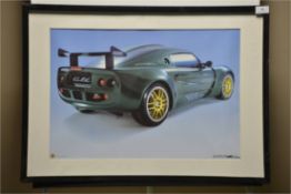 LOTUS SPORT ELISE PRINT FRAMED PRINT (NO GLASS) H=