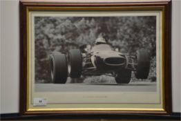 FRAMED PRINT BRABHAM BT20 H=35CM X W=45