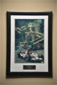 RUBENS BARRICHELLO SIGNED PRINT 2006 H=86CM X W=60