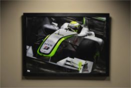 JENSON BUTTON BRAWN SIGNED PRINT (LARGE) WIDTH = 9