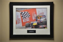 SEBASTIAN VETTEL PICTURE SIGNED H= 68CM X W= 87CM