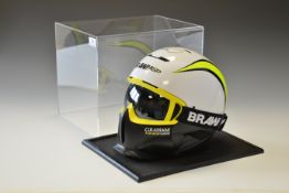 BRAWN GP PIT CREW HELMET SIGNED BY ROSS BRAWN