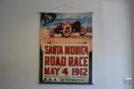 Santa Monica hanging scroll sign