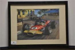 TEAM LOTUS 49B PRINT H=32CM X W=42CM