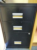 *Set of stand alone three metal draws in black