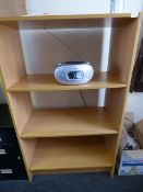 *Three tier open bookshelf in light beach finish