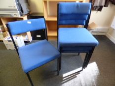 *Four stack-able blue office chairs