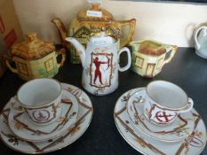 Keele st pottery company limited decorative tea set and coffee set for two