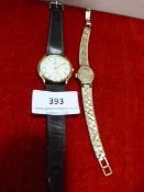 Gent's wrist watch with leather strap and a Ladies wrist watch