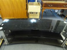 *High gloss black glass three tier home entertainment stand