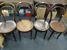 Four Bentwood chairs