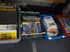 Four boxes containing assorted football programs, over various decade including 1970/80/90s and