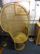 Cane peacock chair