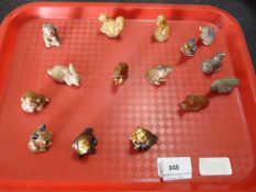 Tray containing fifteen wade whimsies