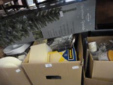 Four boxes containing assorted china; including Hornsea pottery, cut glassware, kitchenalia, etc