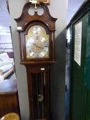 Comitti of London mahogany cased reproduction grandmother clock