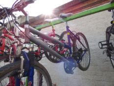 Girls mountain bike with suspension (blue and silver)