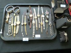 Tray containing ladies and gent's watches