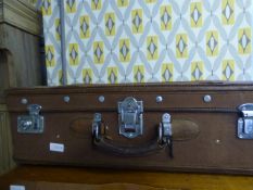 Canvass and leather suitcase