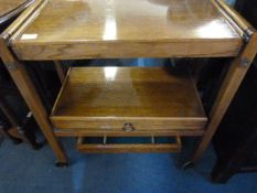 Light oak two tier trolley with cantilever action