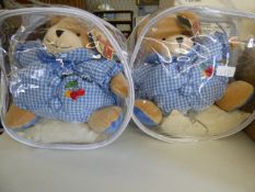 Two cherry pit bear pyjama cases and accessories