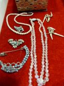 Box of assorted costume jewelry,pearl,etc