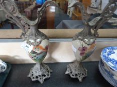 pair of Victorian style decorative urns