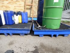 Two oil barrel stands