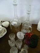 Assorted glassware including; decanters, jug, etc