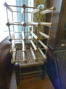 Beach wine rack and elm and seagrass foot stool