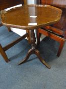 Mahogany wine table with pie crust edge