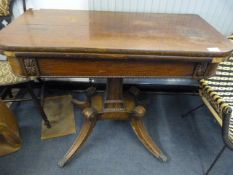 Victorian mahogany fold over card table