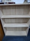 Limed oak open fronted bookcase