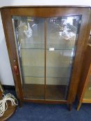 Deco walnut display cabinet
