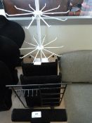 Five assorted wire and black velvet jewelry displays