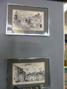 Two pen and ink drawings by Ian Ritchie