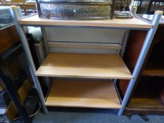 Open fronted bookshelf in silver and light beach finish
