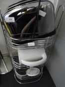 Chrome two slice toaster, electric kettle and a chrome vegetable rack