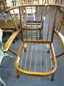 Dark wood spindle back chair frame