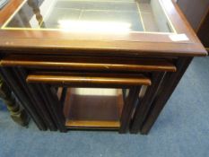 Mahogany nest of three tables