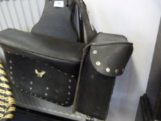 Set of Harley leather vintage motorcycle Panniers
