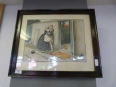 Framed print Sam Weller and the pretty housemaid