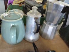 Three coffee pots
