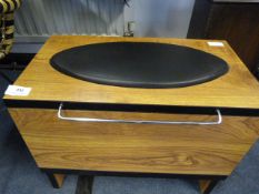 1970s needlework box containing various cottons and other haberdashery items