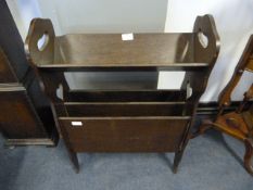 Oak book and magazine stand