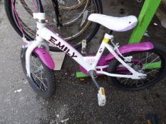 Girls 16 inch Emily cycle (pink and white)