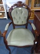 Button back armchair