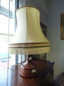 1970's ceramic lamp base with shade