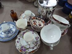 Assorted china ware, fruit bowls, glassware and ice bucket