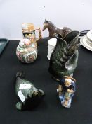Seven species of decorative pottery including ginger jar, etc